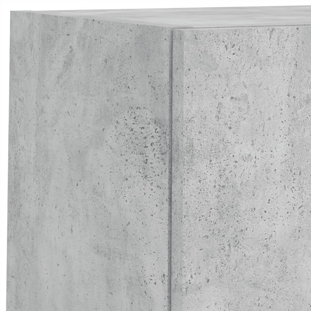 Mobili TV a Muro 4pz con Luci LED Grigio Cemento