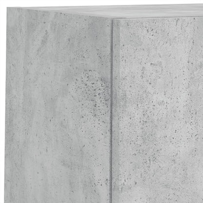 Mobili TV a Muro 4pz con Luci LED Grigio Cemento