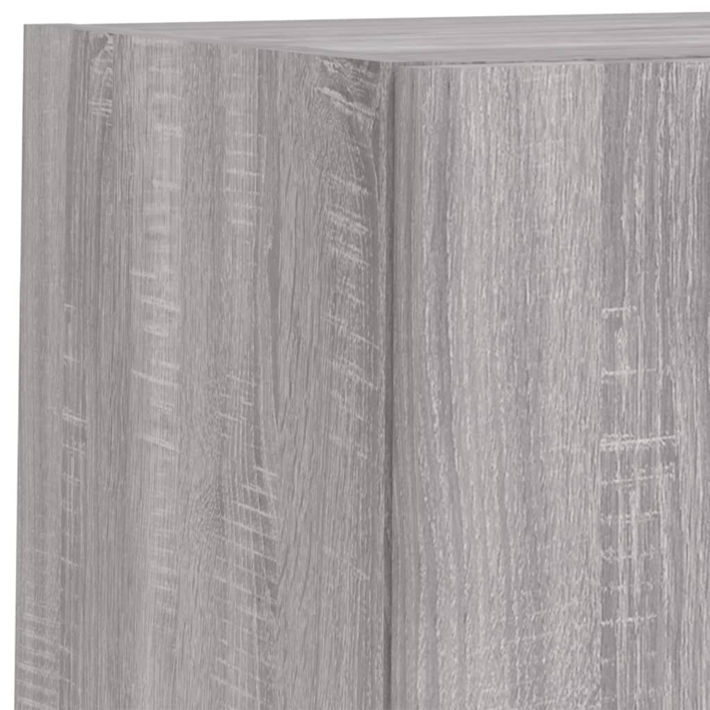 Mobili TV a Muro 4pz con Luci LED Grigio Sonoma