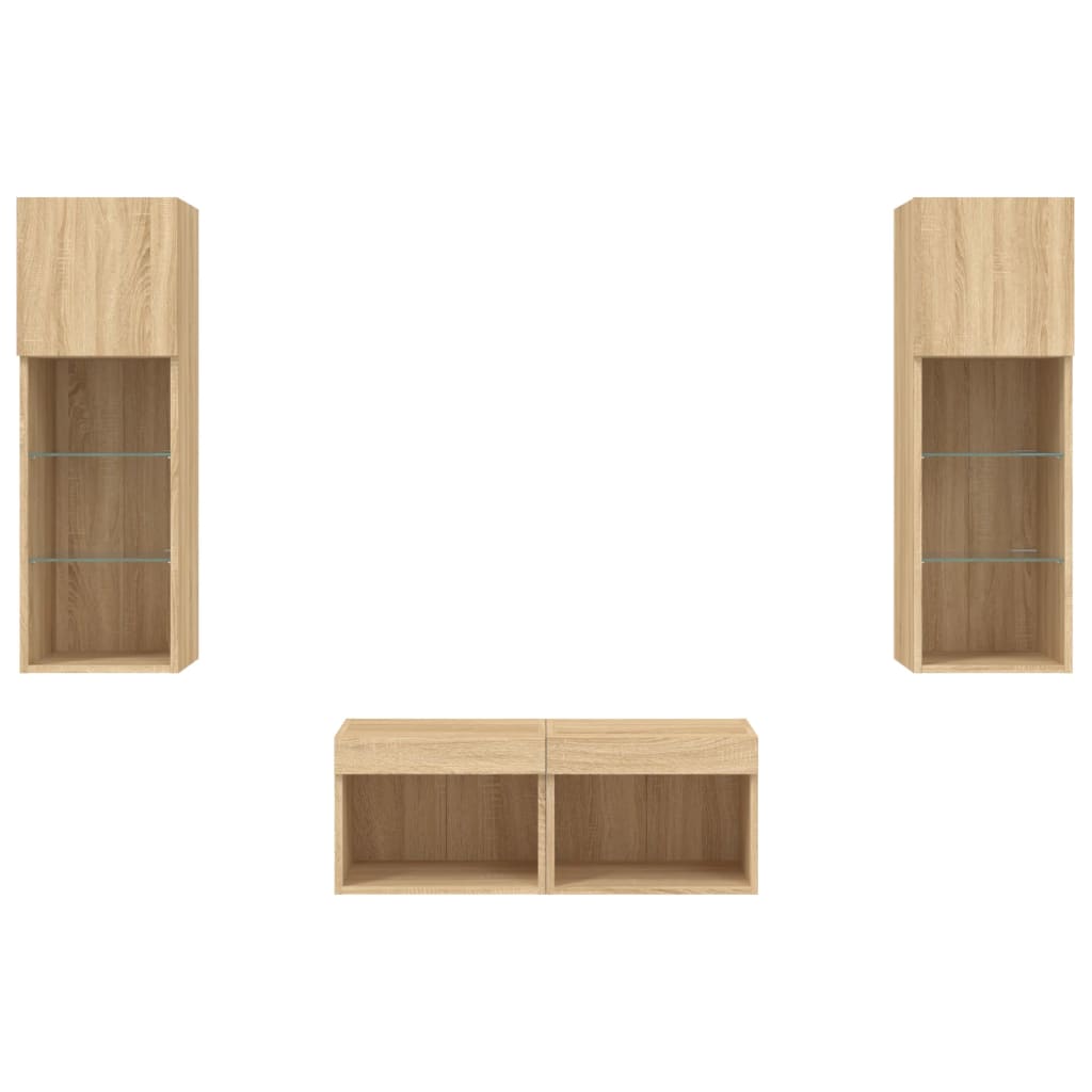 Mobili TV a Muro 4pz con Luci LED