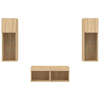 Mobili TV a Muro 4pz con Luci LED