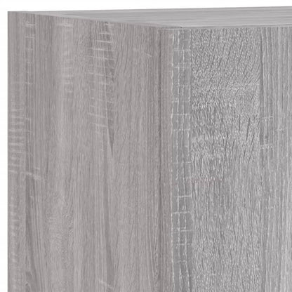 Mobili TV a Muro 4pz con Luci LED Grigio Sonoma