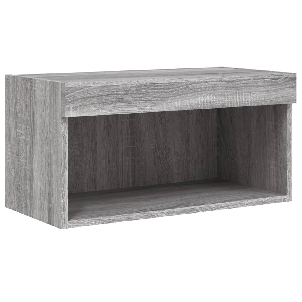 Mobili TV a Muro con LED 6pz Grigio Sonoma Legno Multistrato