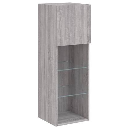Mobili TV a Muro con LED 6pz Grigio Sonoma Legno Multistrato