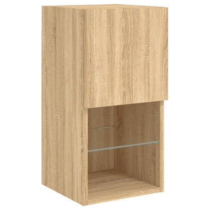 Mobili TV a Muro con LED 6pz Rovere Sonoma Legno Multistrato | homemem39