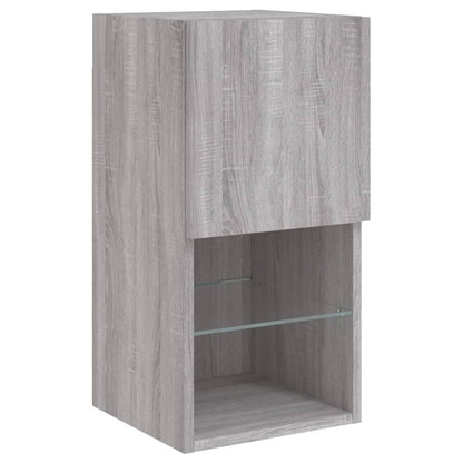Mobili TV a Muro con LED 6pz Grigio Sonoma Legno Multistrato | homemem39