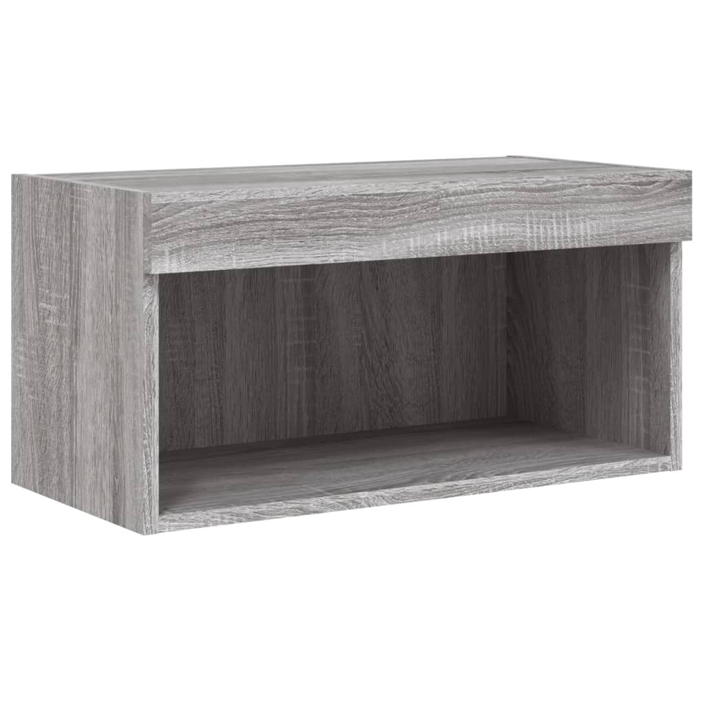 Mobili TV a Muro con LED 6pz Grigio Sonoma Legno Multistrato | homemem39