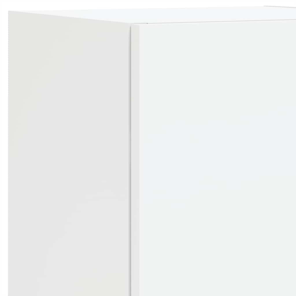 Mobili TV a Muro con LED 4pz Bianchi in Legno Multistrato | homemem39