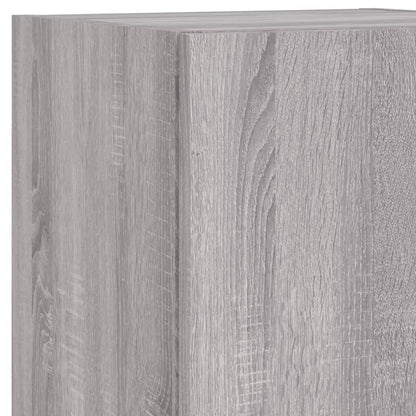 Mobili TV a Muro con LED 4pz Grigio Sonoma in Legno Multistrato | homemem39
