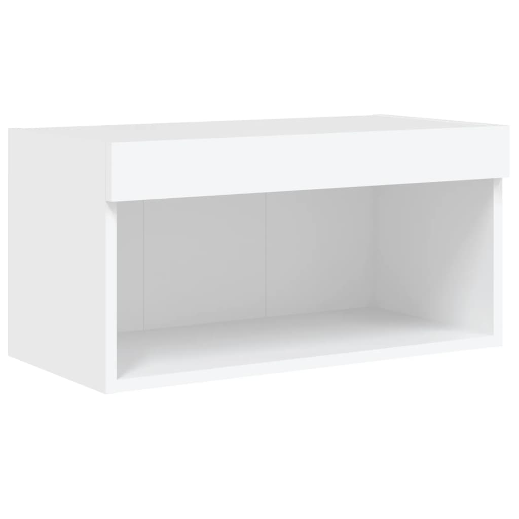 Mobili TV a Muro con LED 5pz Bianchi in Legno Multistrato | homemem39