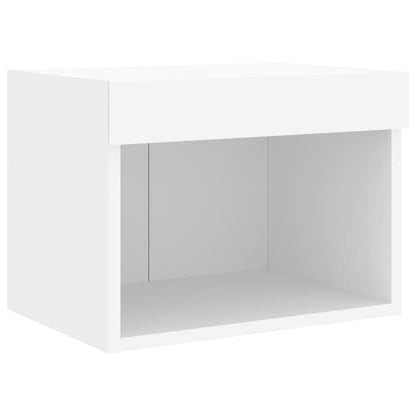 Mobili TV a Muro con LED 5pz Bianchi in Legno Multistrato | homemem39