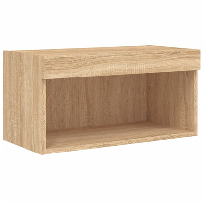 Mobili TV a Muro con LED 5pz Rovere Sonoma Legno Multistrato