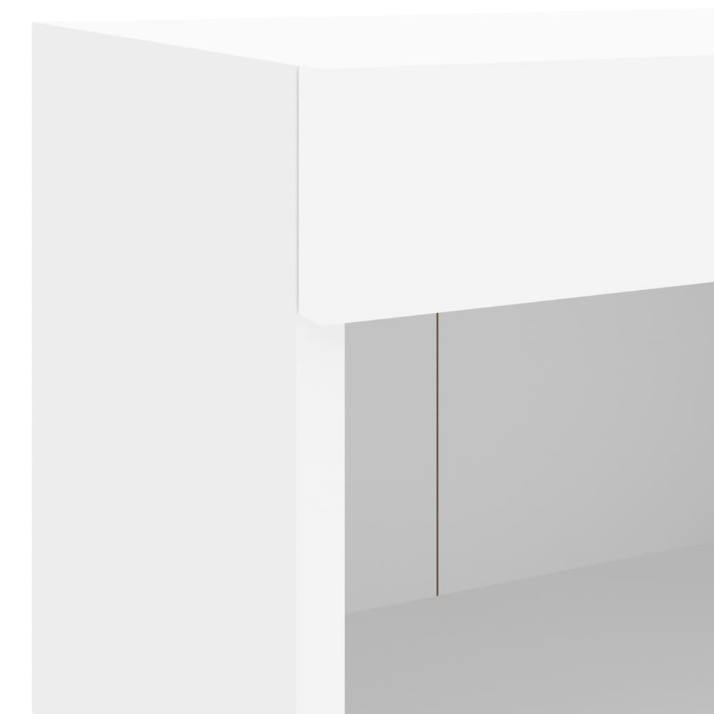 Mobili TV a Muro con LED 5pz Bianchi in Legno Multistrato | homemem39