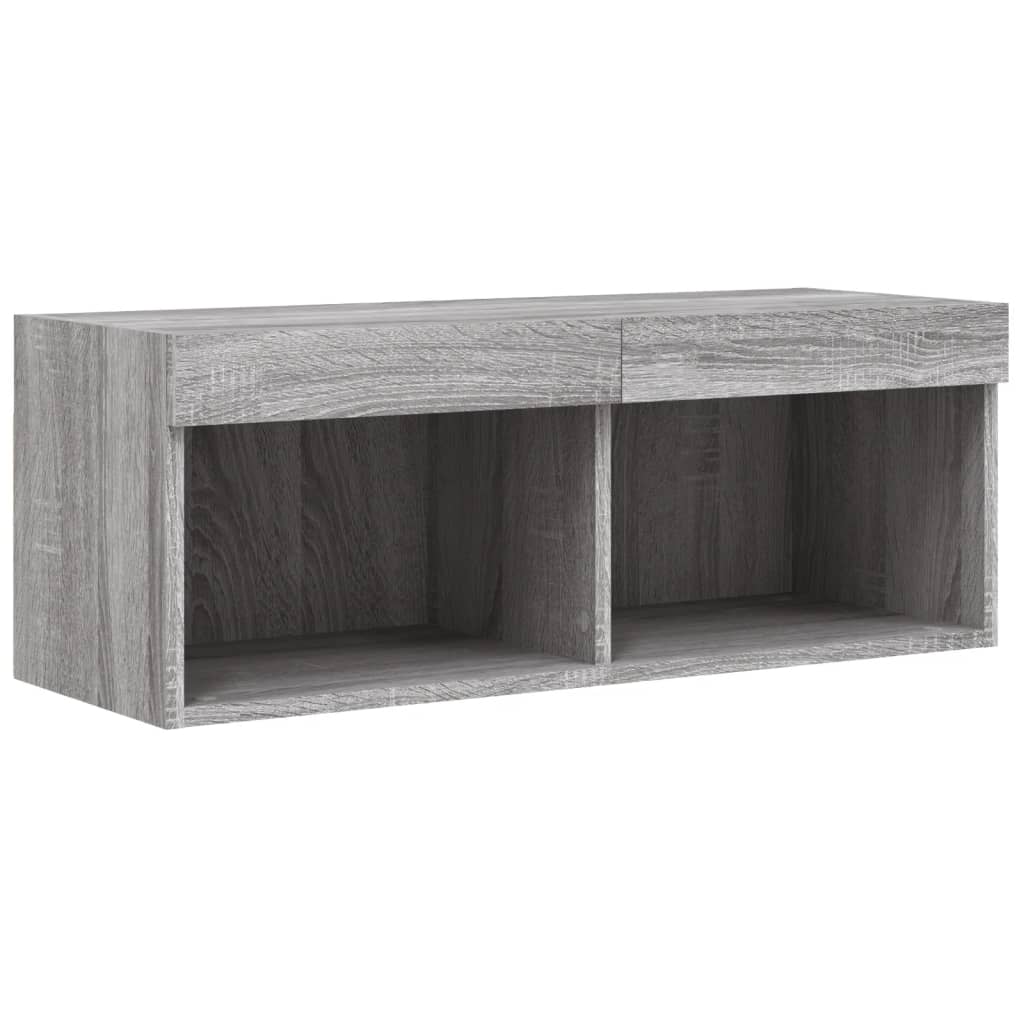 Mobili TV a Muro con LED 6pz Grigio Sonoma Legno Multistrato