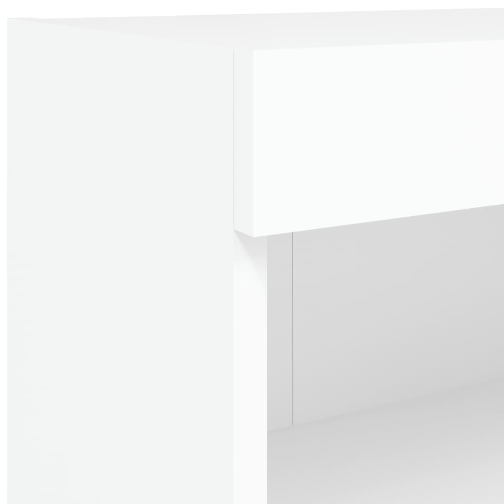 Set Mobili TV a Muro 8 pz con Luci LED Bianco