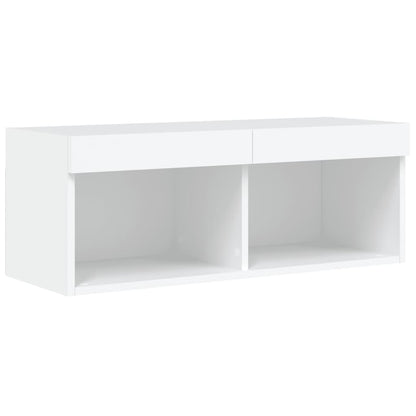 Set Mobili TV a Muro 8 pz con Luci LED Bianco