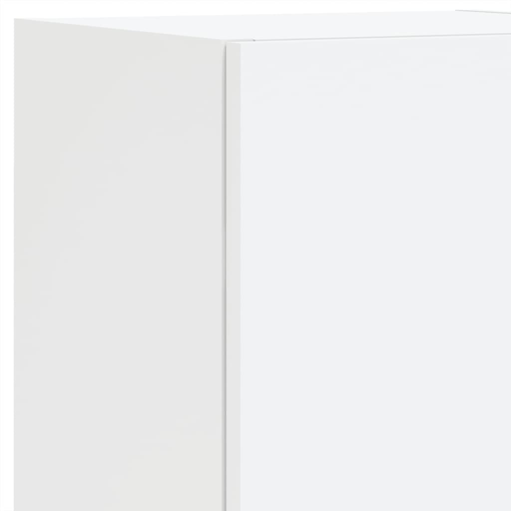Set Mobili TV a Muro 8 pz con Luci LED Bianco