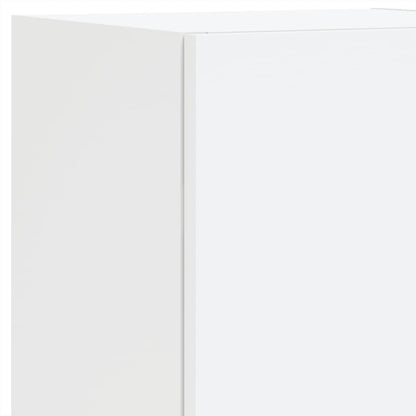 Set Mobili TV a Muro 8 pz con Luci LED Bianco