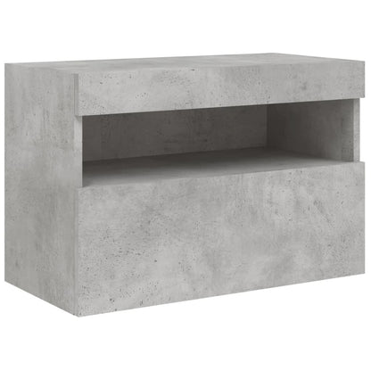 Set Mobili TV a Muro 7 pz con Luci LED Grigio Cemento