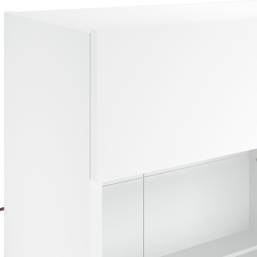 Set Mobili TV a Muro 6 pz con Luci LED Bianco