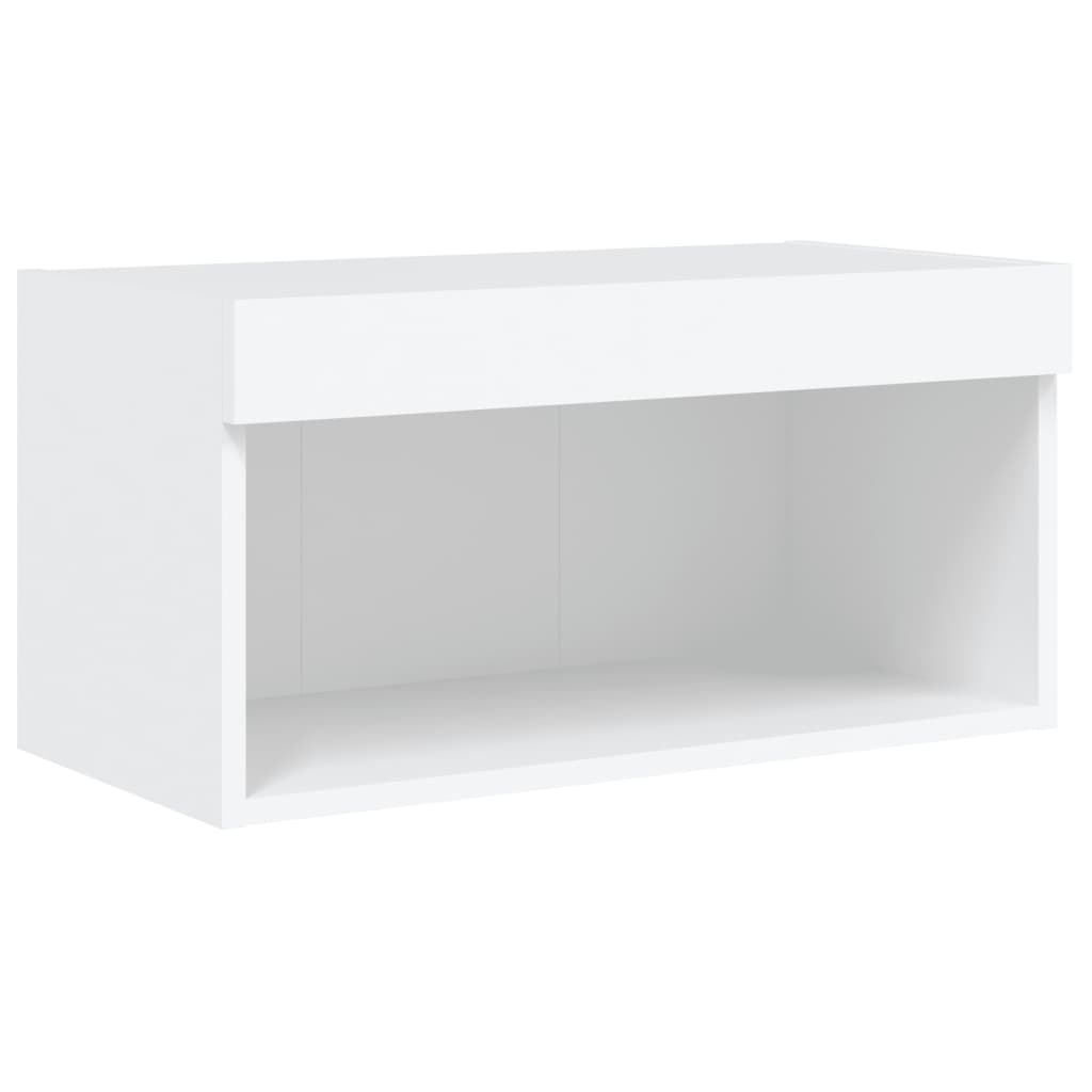 Set Mobili TV a Muro 6 pz con Luci LED Bianco