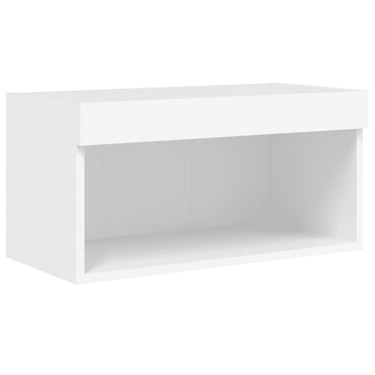 Set Mobili TV a Muro 6 pz con Luci LED Bianco