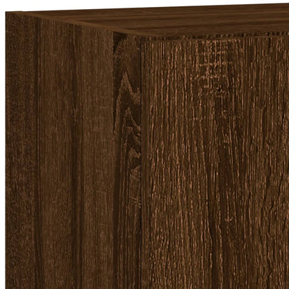 Mobili TV a Muro con LED 5pz Rovere Marrone Legno Multistrato - homemem39