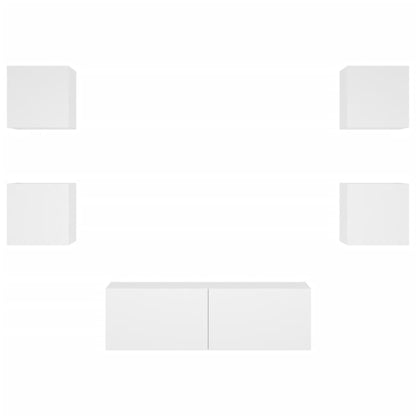 Mobili TV a Muro 5pz con Luci LED Bianchi - homemem39