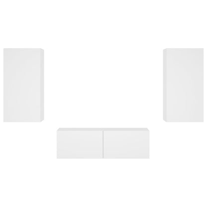 Mobili TV a Muro 3pz con Luci LED Bianchi - homemem39