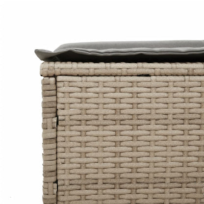 Lettino Prendisole con Cuscini Beige in Polyrattan - homemem39