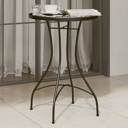 Tavolino da Bistrot con Mosaico Nero e Bianco Ø50x70cm Ceramica | homemem39