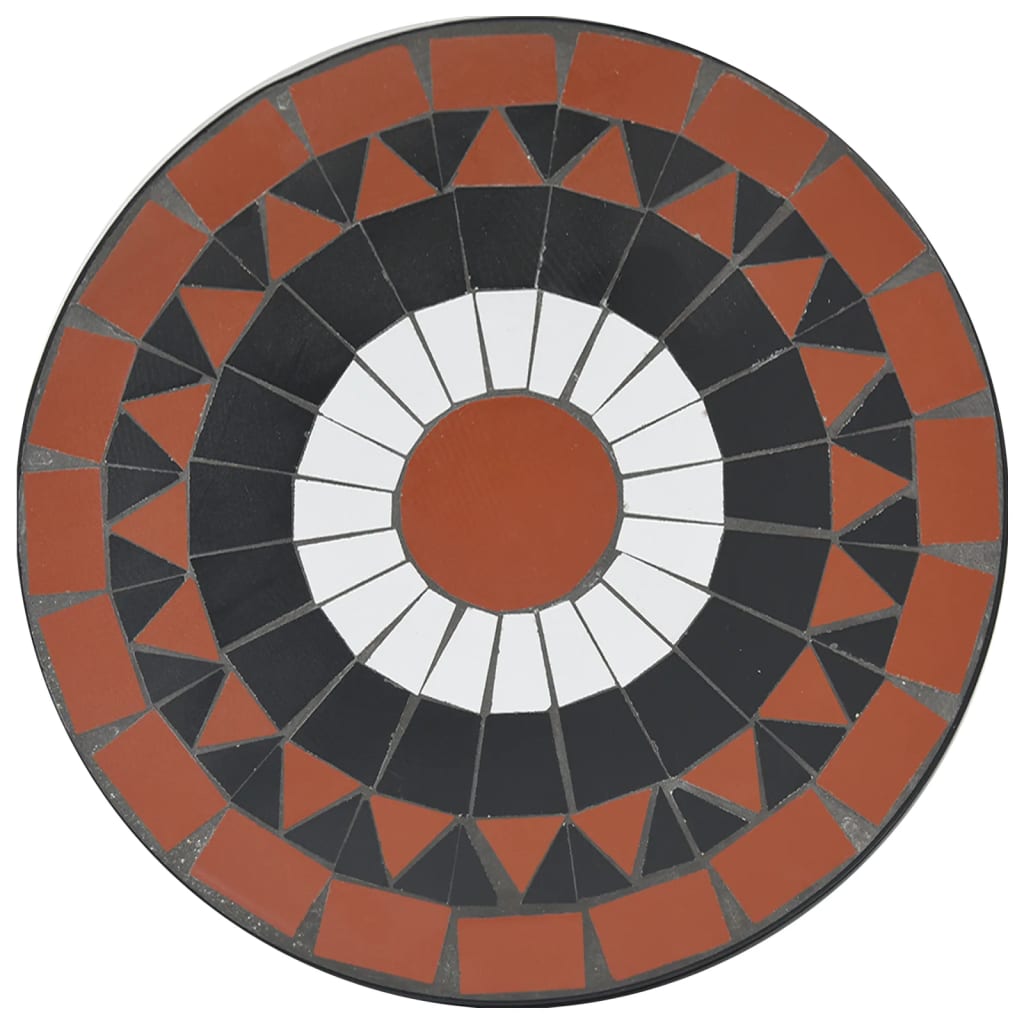 Tavolino Bistrot con Mosaico Terracotta e Bianco Ceramica - homemem39