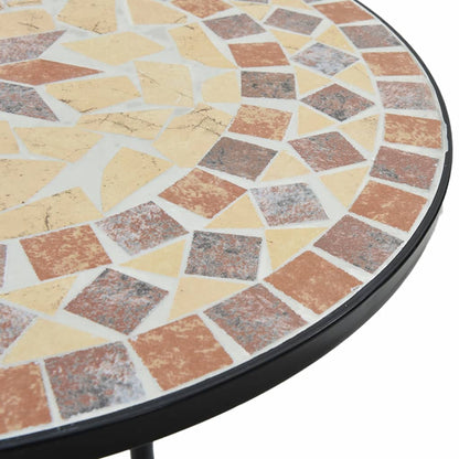 Tavolino Bistrot con Mosaico Terracotta e Bianco Ceramica - homemem39