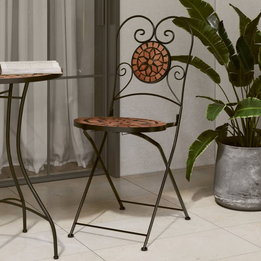 Sedie pieghevoli, 2 pezzi, in terracotta e ceramica | homemem39