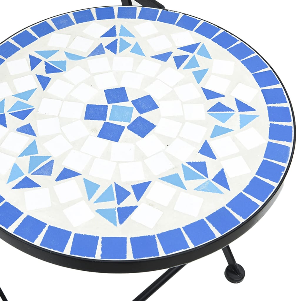 Sedie pieghevoli, 2 pezzi, in ceramica, blu e bianca | homemem39