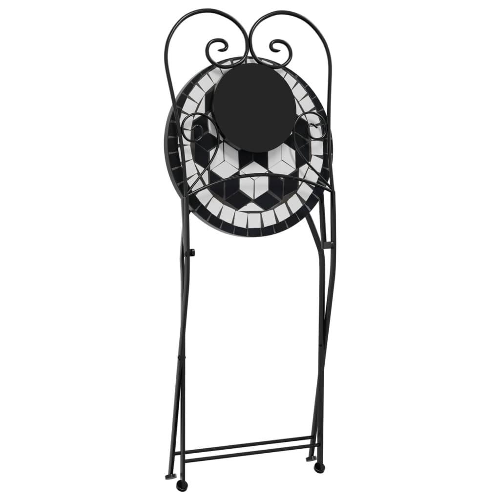 Sedie da Bistrò Pieghevoli 2 pz Nero e Bianco in Ceramica - homemem39