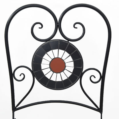 Sedie da Bistrò Pieghevoli 2 pz Terracotta e Bianco in Ceramica - homemem39