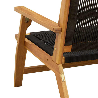 Sedia Relax da Giardino 2 pz Nero Legno di Acacia Massello