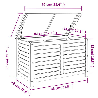 Contenitore da Giardino 90x48x55 cm Legno Massello di Eucalipto