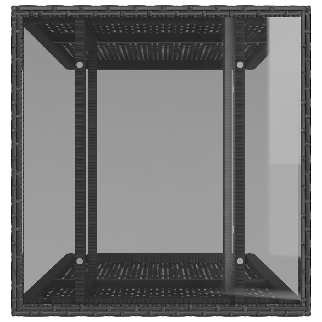 Set da Bistrò 3 pz con Cuscini Nero in Polyrattan