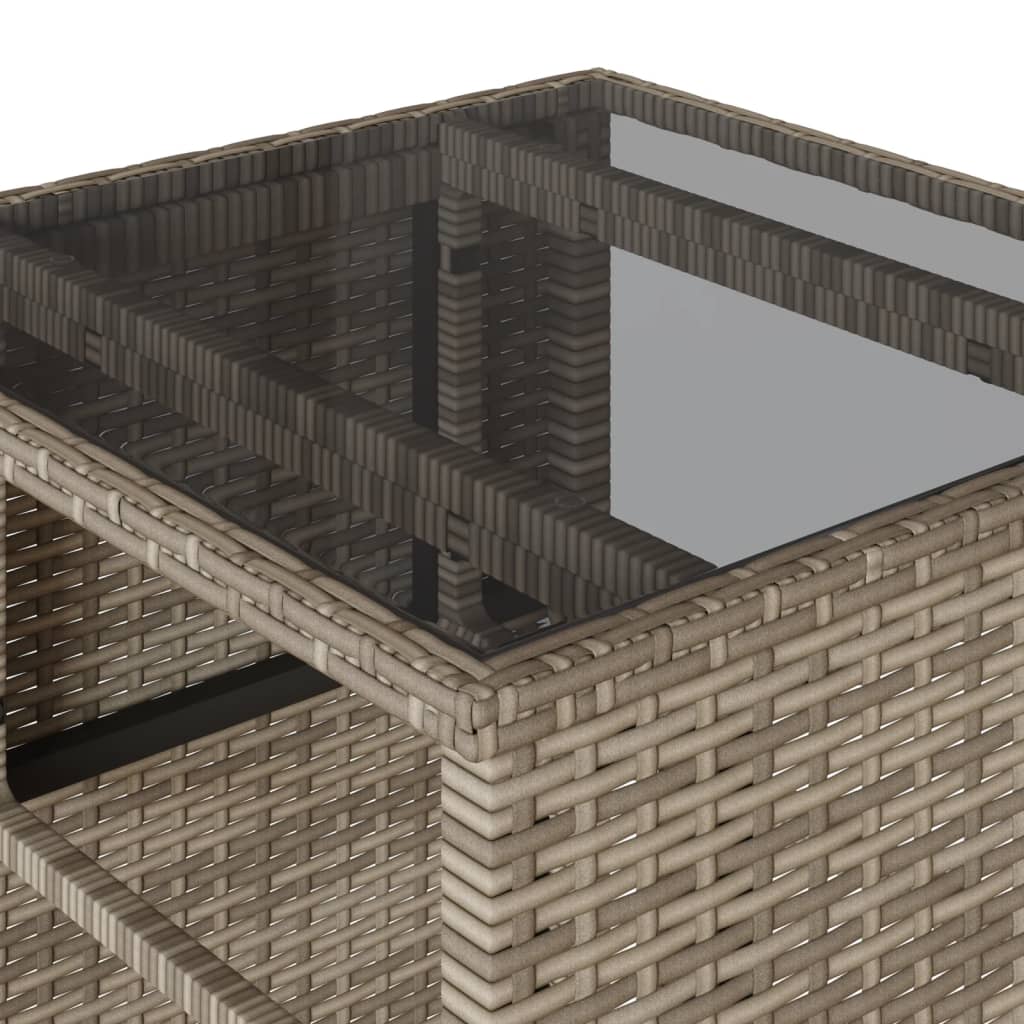 Set da Bistrò 3 pz con Cuscini Grigio in Polyrattan