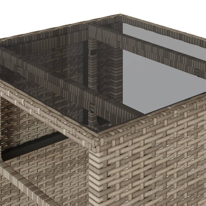 Set da Bistrò 3 pz con Cuscini Grigio in Polyrattan