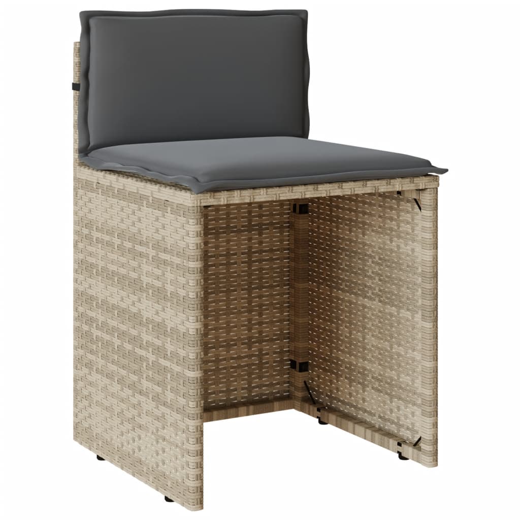 Set da Bistrò 3 pz con Cuscini Grigio Chiaro in Polyrattan
