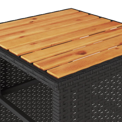 Set da Bistrò 3 pz con Cuscini Nero in Polyrattan