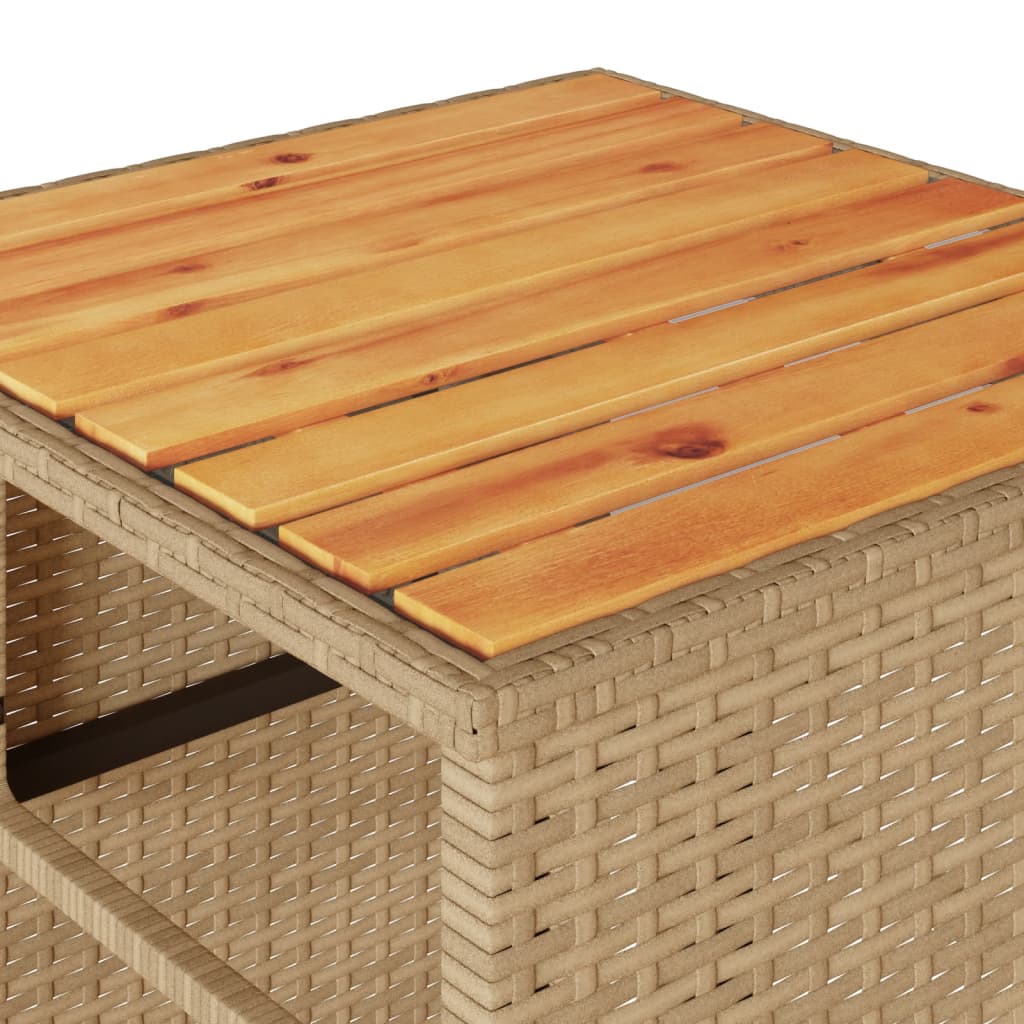 Set da Bistrò 3 pz con Cuscini Beige in Polyrattan