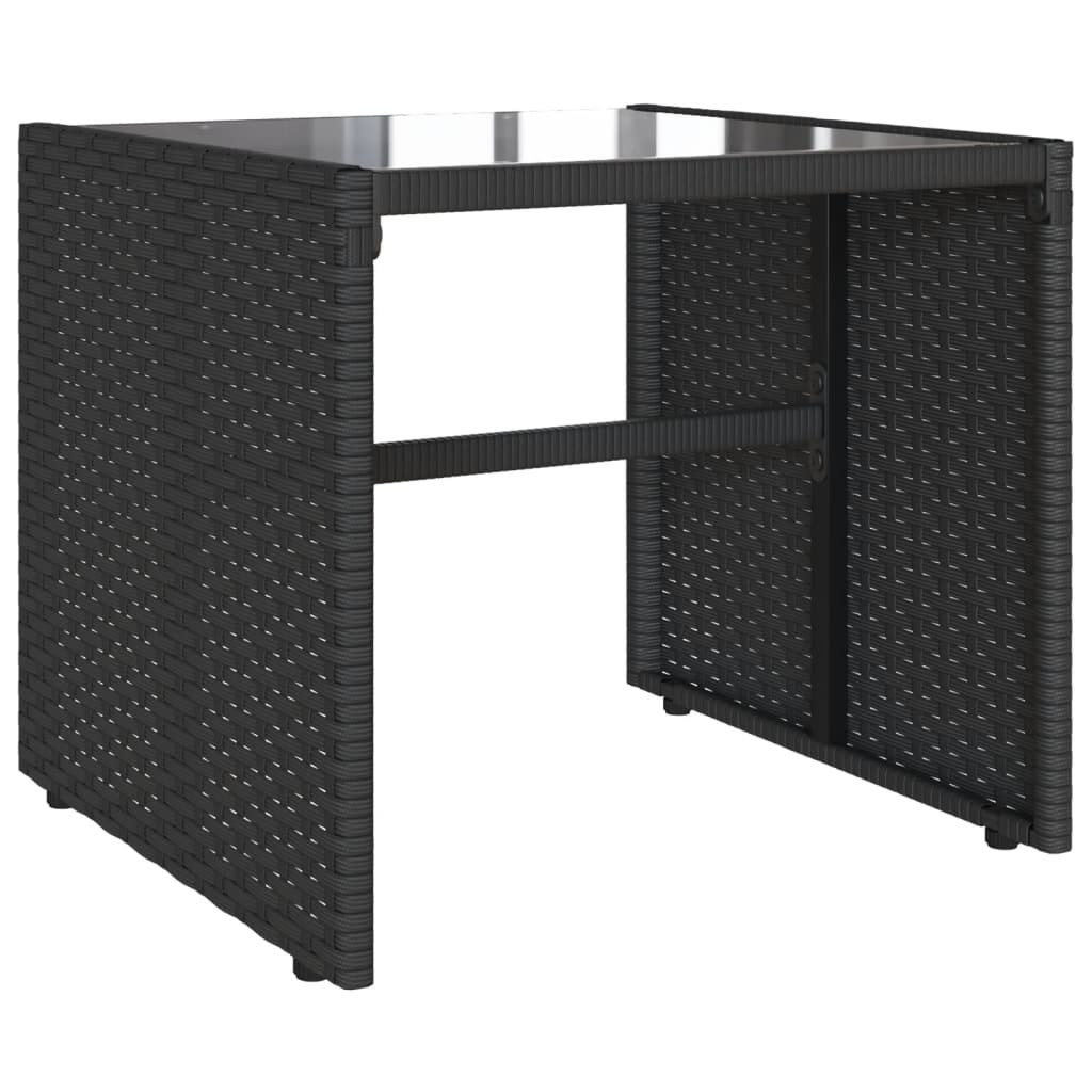 Set Divani da Giardino 4 pz con Cuscini Nero in Polyrattan | homemem39