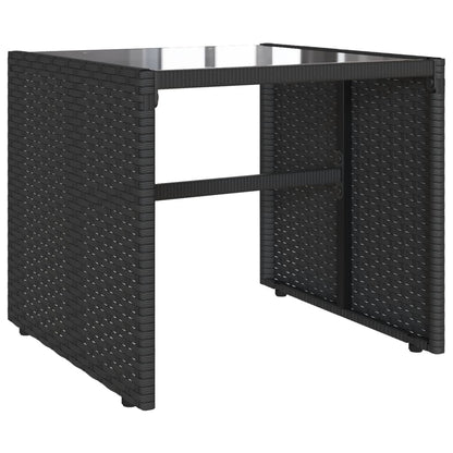 Set Divani da Giardino 4 pz con Cuscini Nero in Polyrattan | homemem39