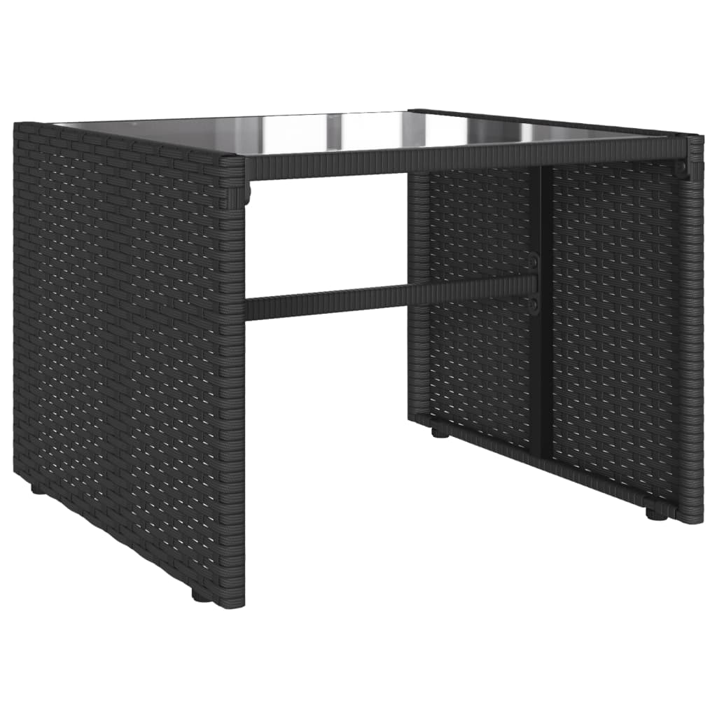Set Divani da Giardino 4 pz con Cuscini Nero in Polyrattan | homemem39
