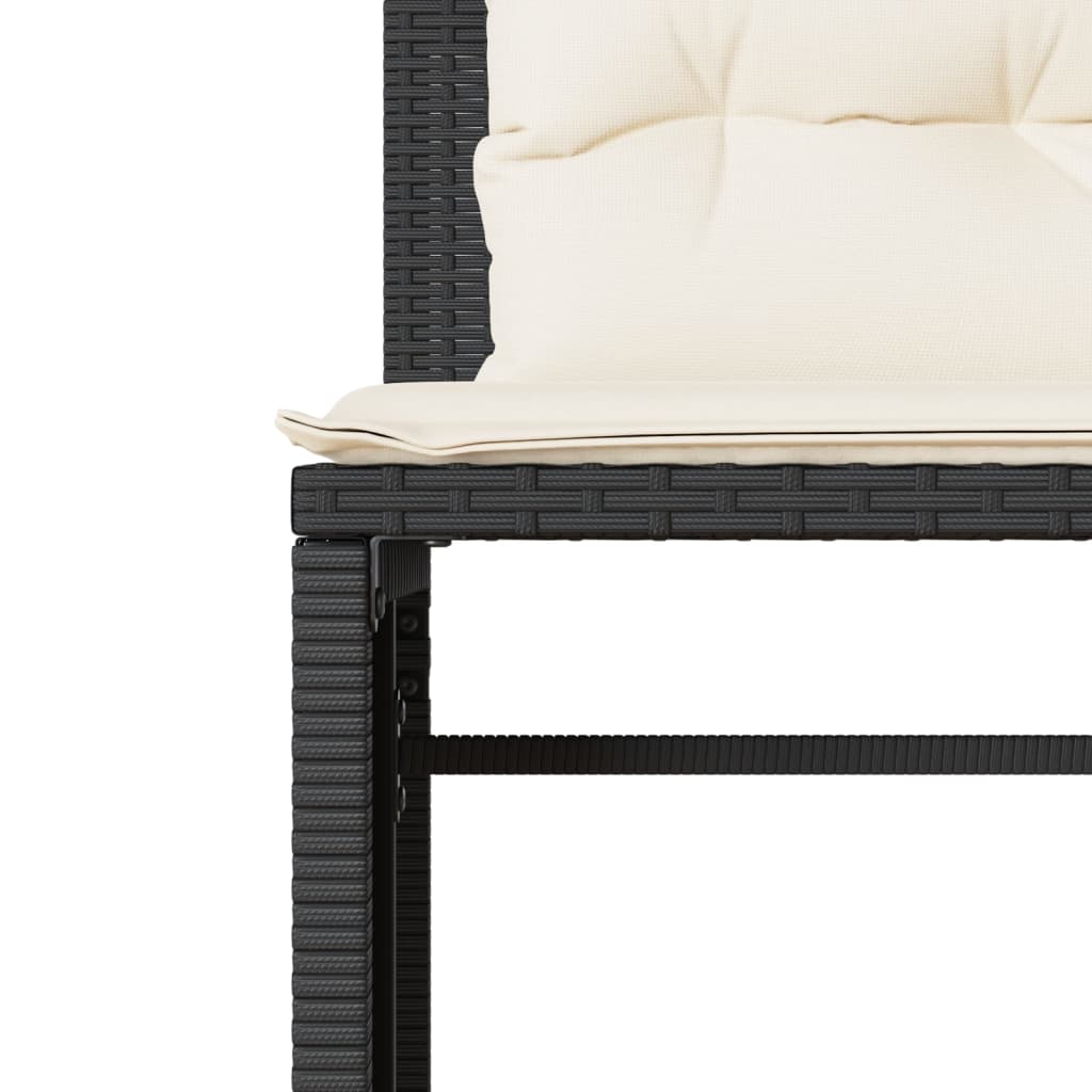 Set Divani da Giardino 4 pz con Cuscini Nero in Polyrattan | homemem39