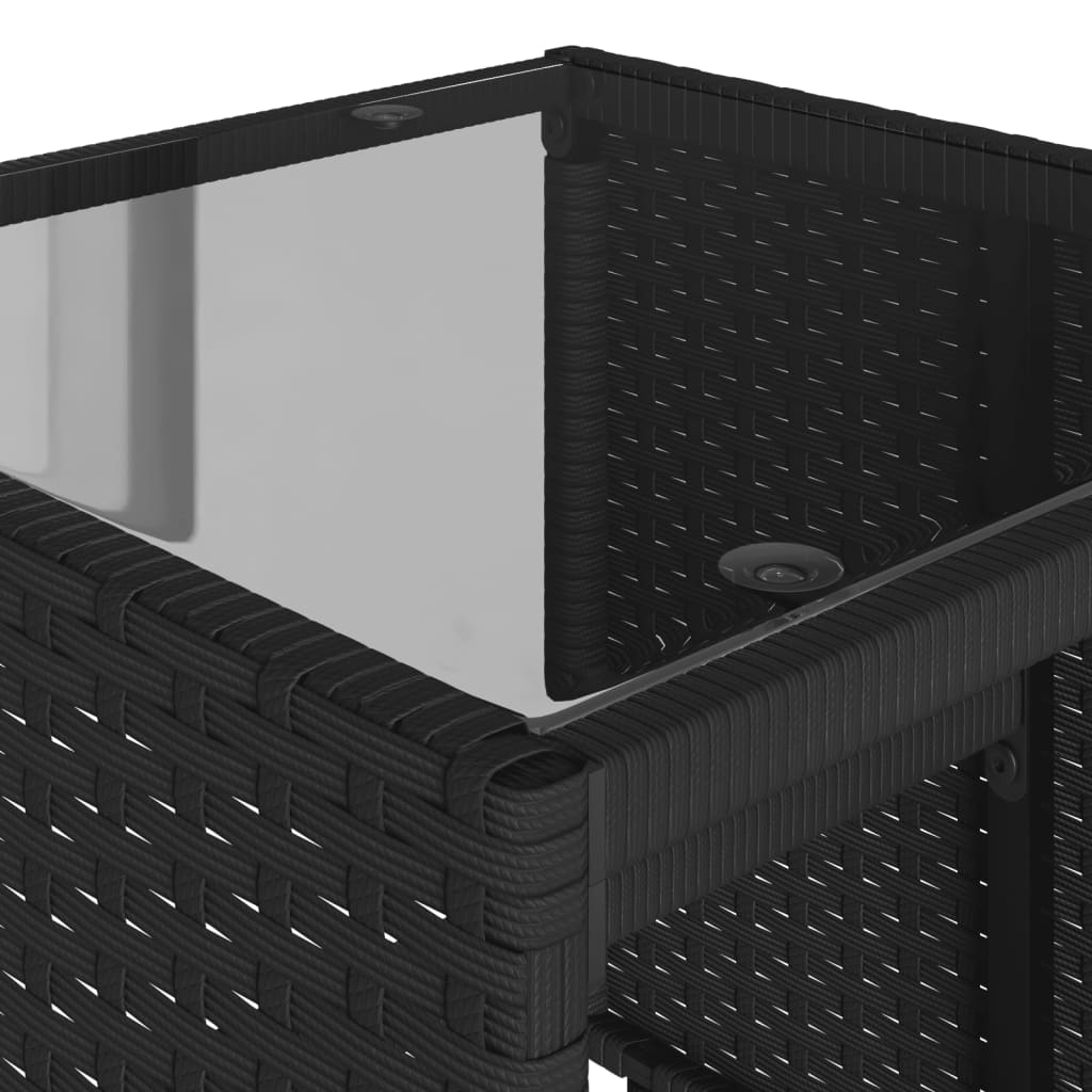 Set Divani da Giardino 4 pz con Cuscini Nero in Polyrattan | homemem39